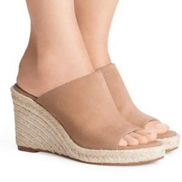 Stuart Weitzman Marabella Platform Espadrille Wedges Tan Size 9 - Picture 2 of 15